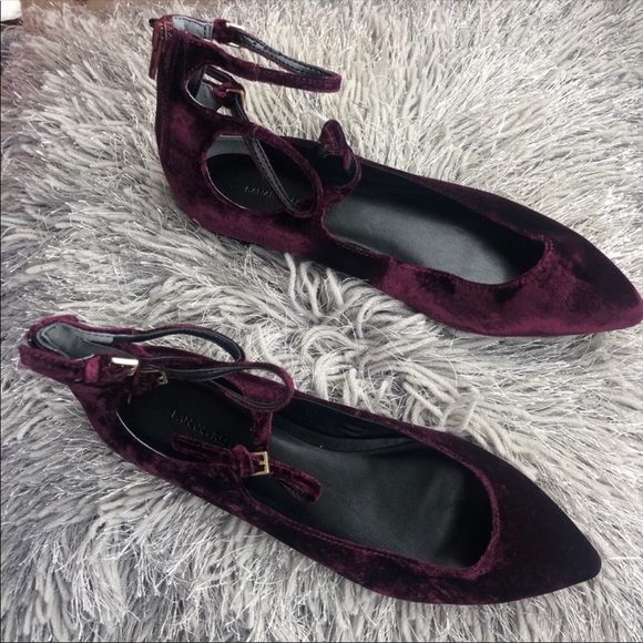 Banana Republic abby burgundy velvet flats - Picture 2 of 8